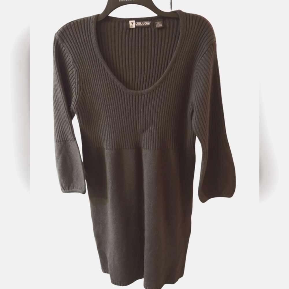 JouJou Charcoal Gray 🩶 Sweater Dress Y2k Sz L